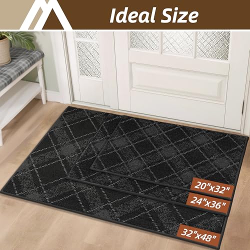COSY HOMEER Door Mat Non-Slip Absorbent Washable Entrance 32"x48" Dark Grey - color: Dark Grey, size: 2'8" x 4' (Rectangular)