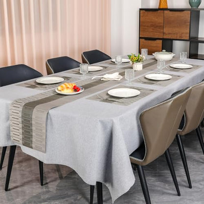 Placemats Set of 6, Vinyl Woven Heat-Resistant Place Mats - color: Gray Dark Gray, size: Set of 6