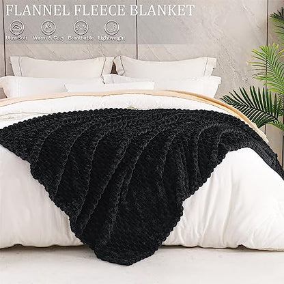 Exclusivo Mezcla 3D Fleece Twin Size Blanket for Bed, Black - color: Black, size: Twin ( 60x80 IN )