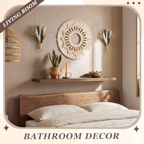 Otoolling Boho Wall Decor Set of 2, Gold, Pampas,Eucalyptus - color: Gold, style: Pampas,Eucalyptus