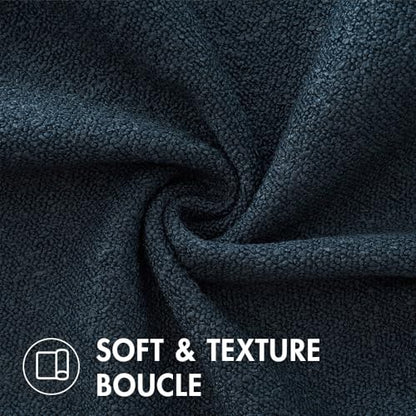 MIULEE Textured Boucle Lumbar Pillow Cover for Bed 12x20 Navy Blue - color: Navy Blue, size: 20" x 12" (Pack of 1)