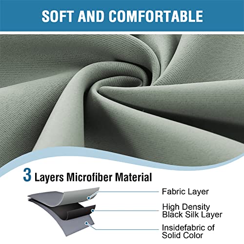H.VERSAILTEX Doorway Curtain Blackout Closet Door Curtain Room Divider Window Treatment Curtain for Bedroom Thermal Insulated Privacy Drape Soundproof Grommet, 42 x 80 inches, 1 Panel, Sage - color: Light Sage, size: 42"W x 80"L (Pack of 1)