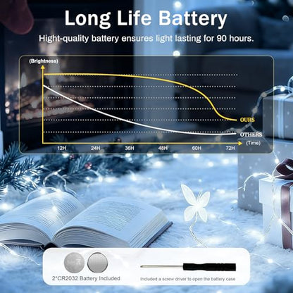 6 PCS White Fairy Lights with Remote 7ft 20 LED Light - color: White, size: 6 PCS