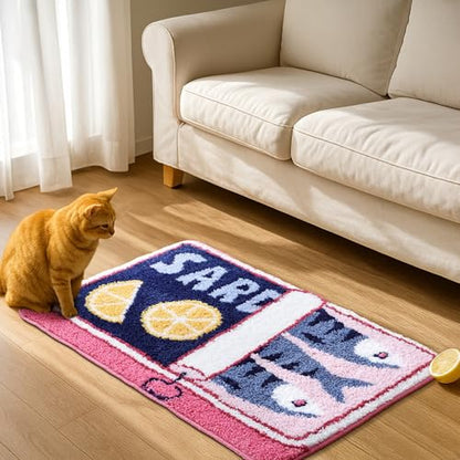TRUEDAYS Sardine Bath Mat, Cute Bath Mat for Bathroom 20x30 Inch, Pink - color: Pink, size: 20x30 inches (Rectangular)