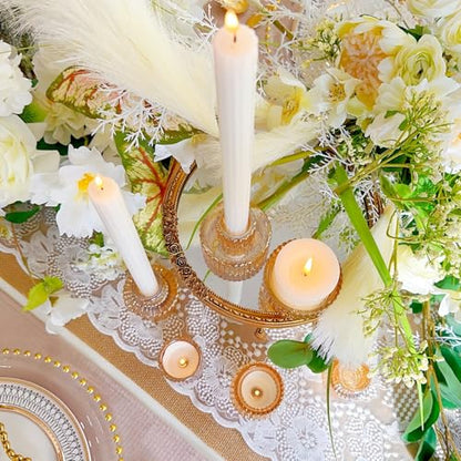 Glass Candlestick Holders, Taper Candle Holders, Set of 6, Gold - color: Gold, size: 6 PCS