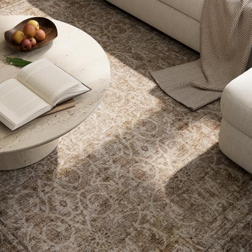 Machine Washable Hallway Runner Rug: 2'x6' Kitchen Rugs - color: Brown/Camel/Multi, size: 2' x 6' (Rectangular)