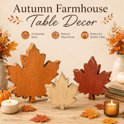 Wooden Leaves Fall Decor, Fall Decorations for Home - style: Maple
