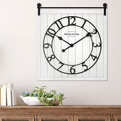 Presentime Farmhouse Barn Door Clock - color: White