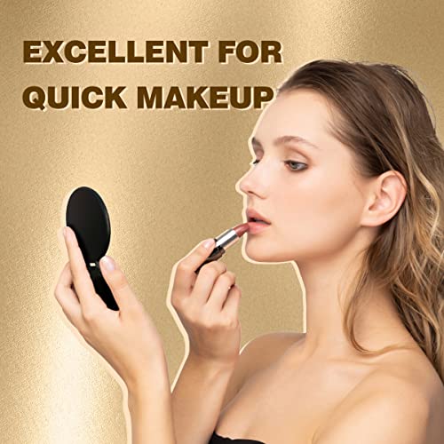 Qislee 12 Pack Compact Mirrors Bulk for Party Favors Purse Travel, Black - color: 12 Pcs-black