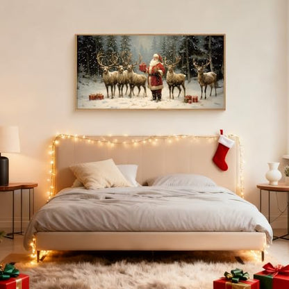 Celestdeco Large Christmas Santa Claus Framed Canvas Wall Art Set-40"x20"x1 - color: Santa Claus Wall Art, size: 40"L x 20"W