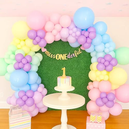 Patimate Pastel Balloons Set 50 pcs 12 inch Macaron Latex Balloons Kit - color: Pastel