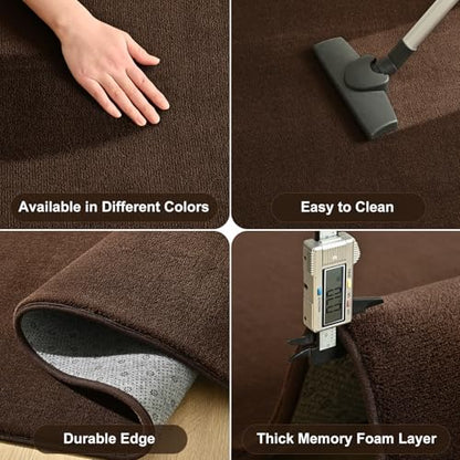 Amearea Modern Soft Hallway Runner Rug, 2x6 Feet Brown Washable Runner Rugs - color: Brown, size: 2' x 6' (Runner)