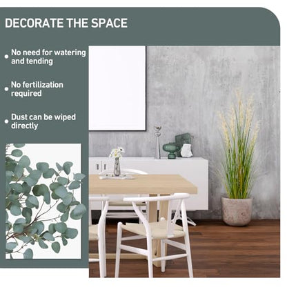 Artificial Plant, 47in Tall Pampas Grass, Faux House Plants in Pot, Indoor Decorative Flowers &Greenery for Home and Office, Ideal Housewarming Gift