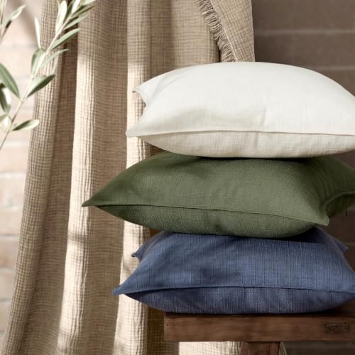 MIULEE Thick Textured Euro Sham Throw Pillow Covers 24x24 in Natural Beige - color: Natural Beige, size: 24" x 24" (Pack of 2)