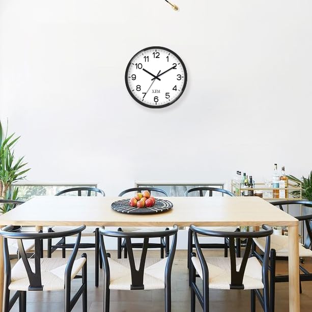 XFM 8 Inch Modern Small Wall Clocks Battery Operated - color: Black, size: 8 Inch-1pcs