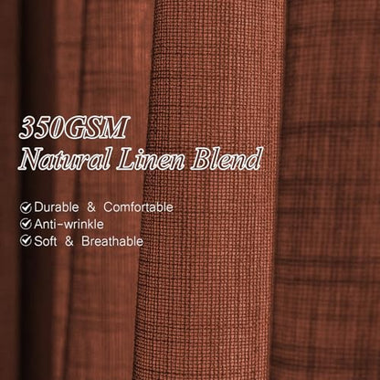 AUSSPVOCT Semi Sheer Curtains 90 Inches for Living Room - color: Chestnut Brown, size: 40"W x 90"L (Pack of 2)