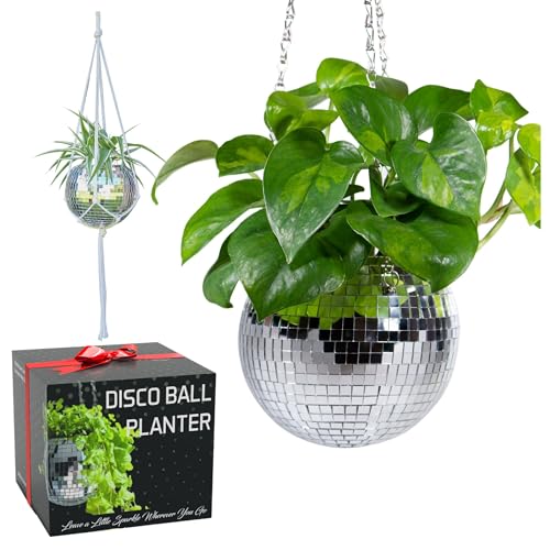 SCANDINORDICA Disco Ball Planter, Value Package, 6-inch Silver - size: 6" Silver
