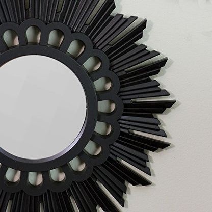 Northlight Set of 3 Floral Sunburst Brushed Bronze Round Wall Mirrors 9.5"