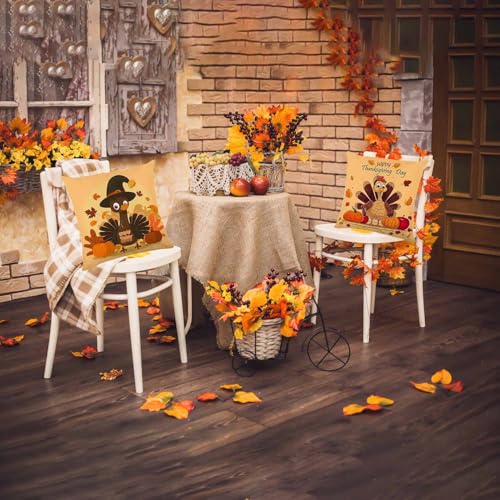 ONFAON Thanksgiving Turkey Pillow Covers, Fall Pillow Covers 18x18 Set of 4 - color: Fall 09