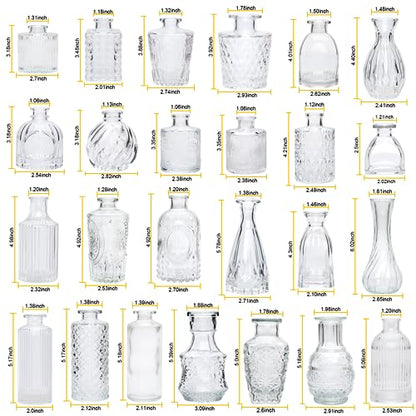 Small Glass Vases for Flowers, 32pcs Clear Mini Bud Vases in Bulk - color: Clear, size: 32 pcs