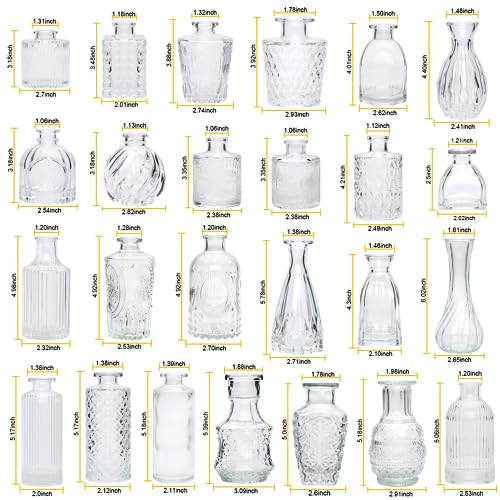 Small Glass Vases for Flowers, 32pcs Clear Mini Bud Vases in Bulk - color: Clear, size: 32 pcs