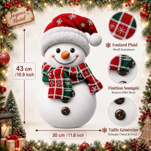 Vicenpal Christmas Snowman Wooden Hanging Sign Snowman Door Wreath Elegant - style: Stylish Style