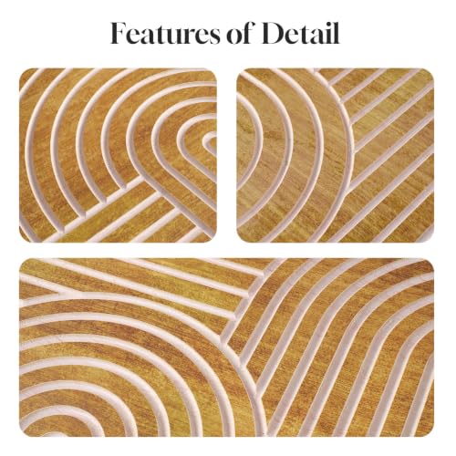 Framed 3D Wood Abstract Modern Textured Wall Decor Living Room, 24x36 Inch - color: Neutral