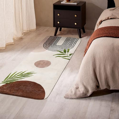 Boho Bathroom Runner Rug Non Slip, Large Long Bathroom Rugs Cute Bath Mat for Bedroom Hallway Kitchen, Soft Plush Washable Shower Rug - color: Brown, size: 1'5" X 3'11" (Rectangular)