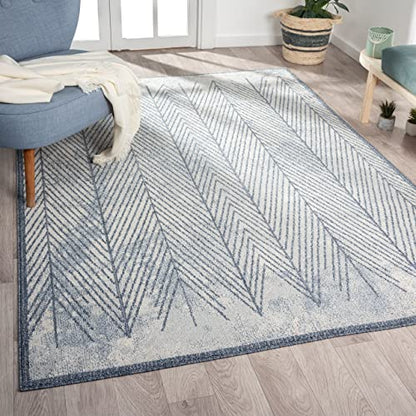 LUXE WEAVERS Blue 6x9 Geometric Area Rug - color: Blue, size: 6' x 9' (Rectangular)