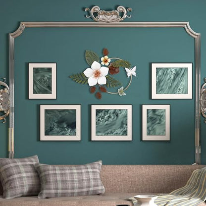 Otoolling 3D Metal Flower Wall Decor - 13.78'' Gold Circle Floral Wall Art
