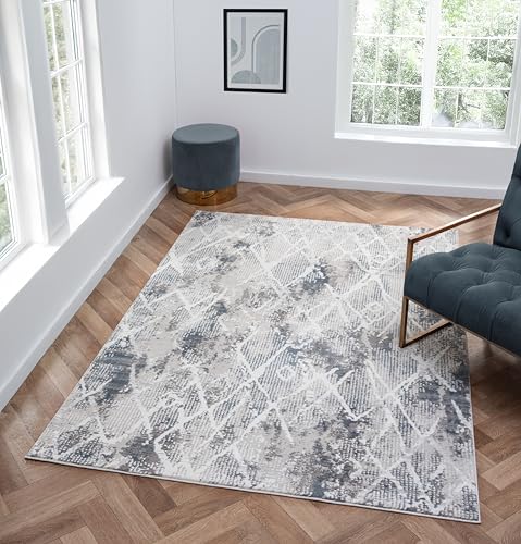6x9 Blue Modern Geometric Area Rug for Living Room, Bedroom - color: 1003 - Blue, size: 6' x 9' (Rectangular)