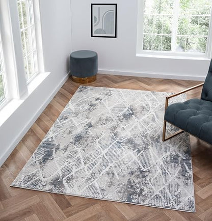 6x9 Blue Modern Geometric Area Rug for Living Room, Bedroom - color: 1003 - Blue, size: 6' x 9' (Rectangular)