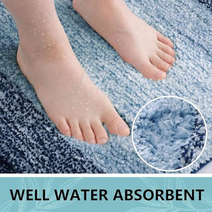 Arotive Microfiber Bathroom Rugs, Shaggy Soft Absorbent Bath Rug, 24x16 - color: Airy Blue, size: 24" X 16"