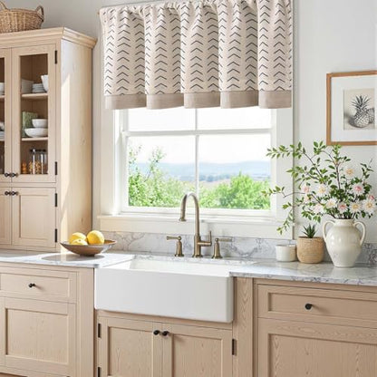 jinchan Arrow Linen Valance 18 Inch Modern Boho 1 Panel Black on Linen - color: Arrow | Black on Linen, size: 50"W x 18"L (Pack of 1)