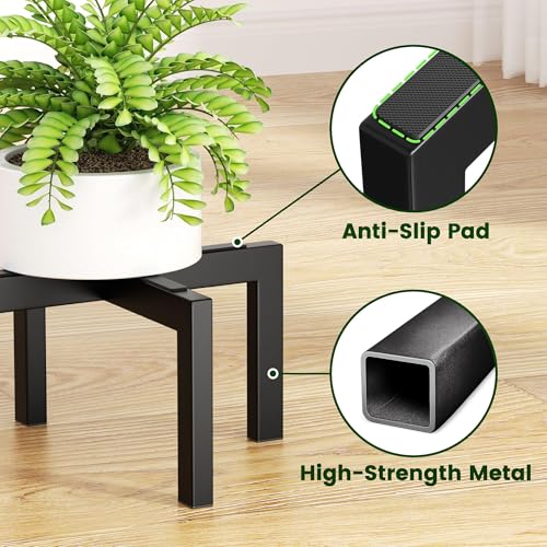 pickpiff Plant Stand Indoor Outdoor Flower Holder Metal 150lbs 1-Pack - size: 1 Pack