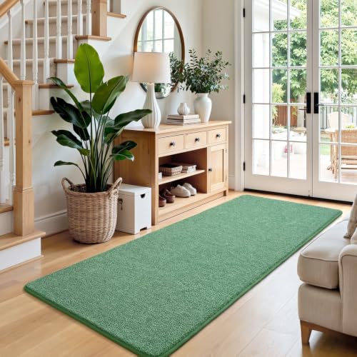 Keeko 2x8 Area Rugs for Living Room,Soft Washable Memory Foam Bedroom Rug - color: Green-white, size: 2' X 8' (Rectangular)