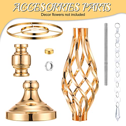 Funrous 6 Pcs 19.3" Gold Metal Flower Table Centerpieces for Wedding