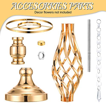 Funrous 6 Pcs 19.3" Gold Metal Flower Table Centerpieces for Wedding
