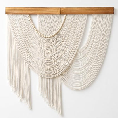 MEIVINES Large Macrame Wall Hanging Boho Tapestry Macrame Wall Art Decor - color: Beige
