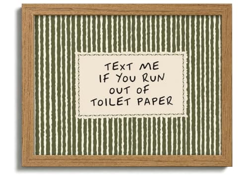 Framed Bathroom Quotes Art, Text Me If You Run Out of Toilet Paper, 8x10in - color: Text Me, size: 8x10in
