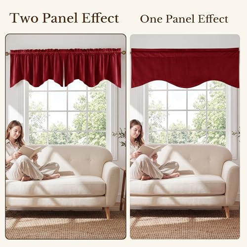 StangH Red Christmas Window Valance 52x18 Inch, 1 Panel - color: *Red, size: 52"W x 18"L (Pack of 1)