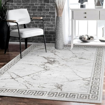 GLORY RUGS Area Rugs Marble 2x7 Cream Gray Carpet Modern Abstract Rug Living Room Dining Bedroom Rug - color: Cream Gray, size: 2' x 7' (Rectangular)