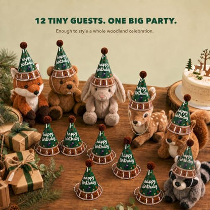 Pre-Assembled Mini Party Hats for Stuffed Animals, Birthday Hats for Kids - color: Pre-assembled Green