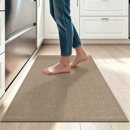 SHACOS Non Slip Kitchen Sink Rug, 17x30 Inch, Brown - color: Brown, size: 17x30"