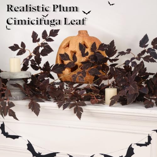 2 Pack 6 Ft Fall Garlands, Plum Cimicifuga Seeded Halloween Decor - size: 6 Ft