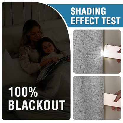 H.VERSAILTEX Faux Linen 100% Blackout Curtains for Bedroom 63 inches Long Thermal Insulated Textured Linen Look Curtain Back Tab/Rod Pocket/Hook Belt Draperies 2 Panels, 52 x 63 Inch，Dove Gray - color: Dove Gray, size: 52"W x 63"L (Pack of 2)