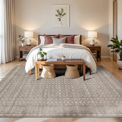 Rugxara Beige Neutral 6x9 Washable Area Rug for Living Room - color: Apricot, size: 6' x 9' (Rectangular)