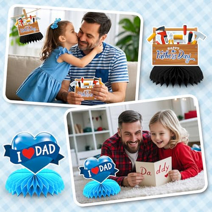 10Pcs Father's Day Honeycomb Centerpieces Table Decorations - style: Father's Day Style