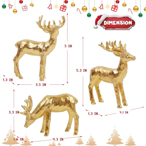 Lulu Home 3 PCS Christmas Tabletop Decorations, Resin Reindeer Peer - style: 3 Peers
