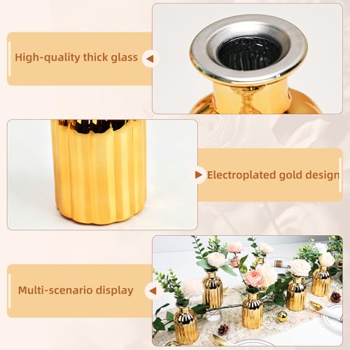 Small Gold Bud Vases, Set of 12 - size: Pack of 12